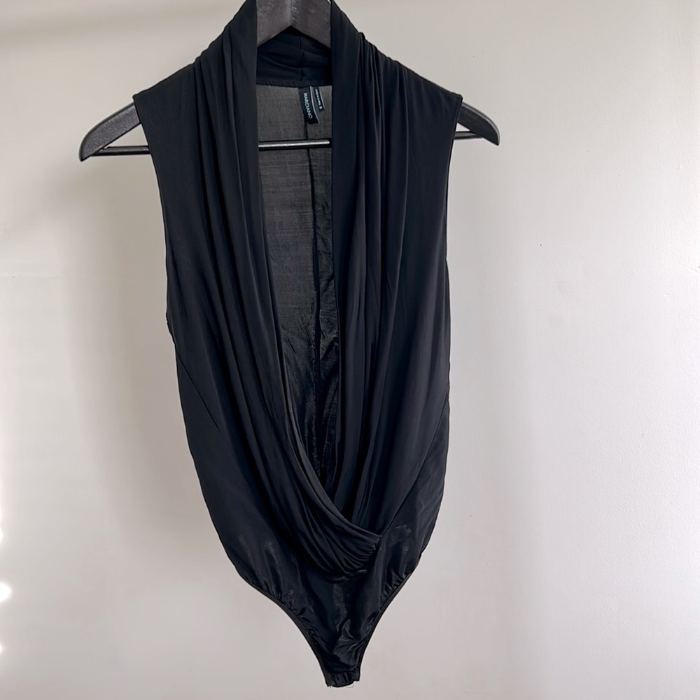 Marciano plunge and crossover bodysuit
